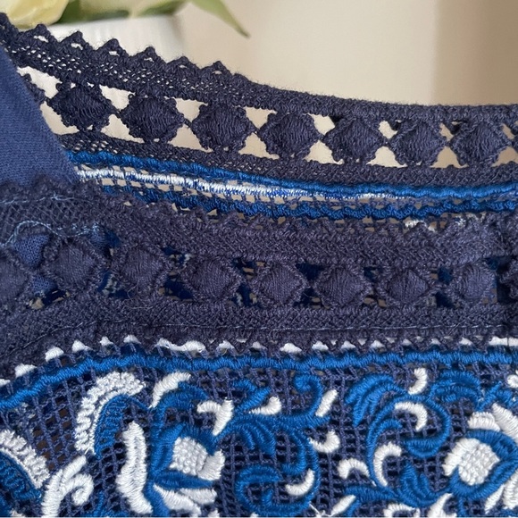 NWOT Sea New York Bluee and White Embroidered Top, Size 0 - Picture 7 of 11